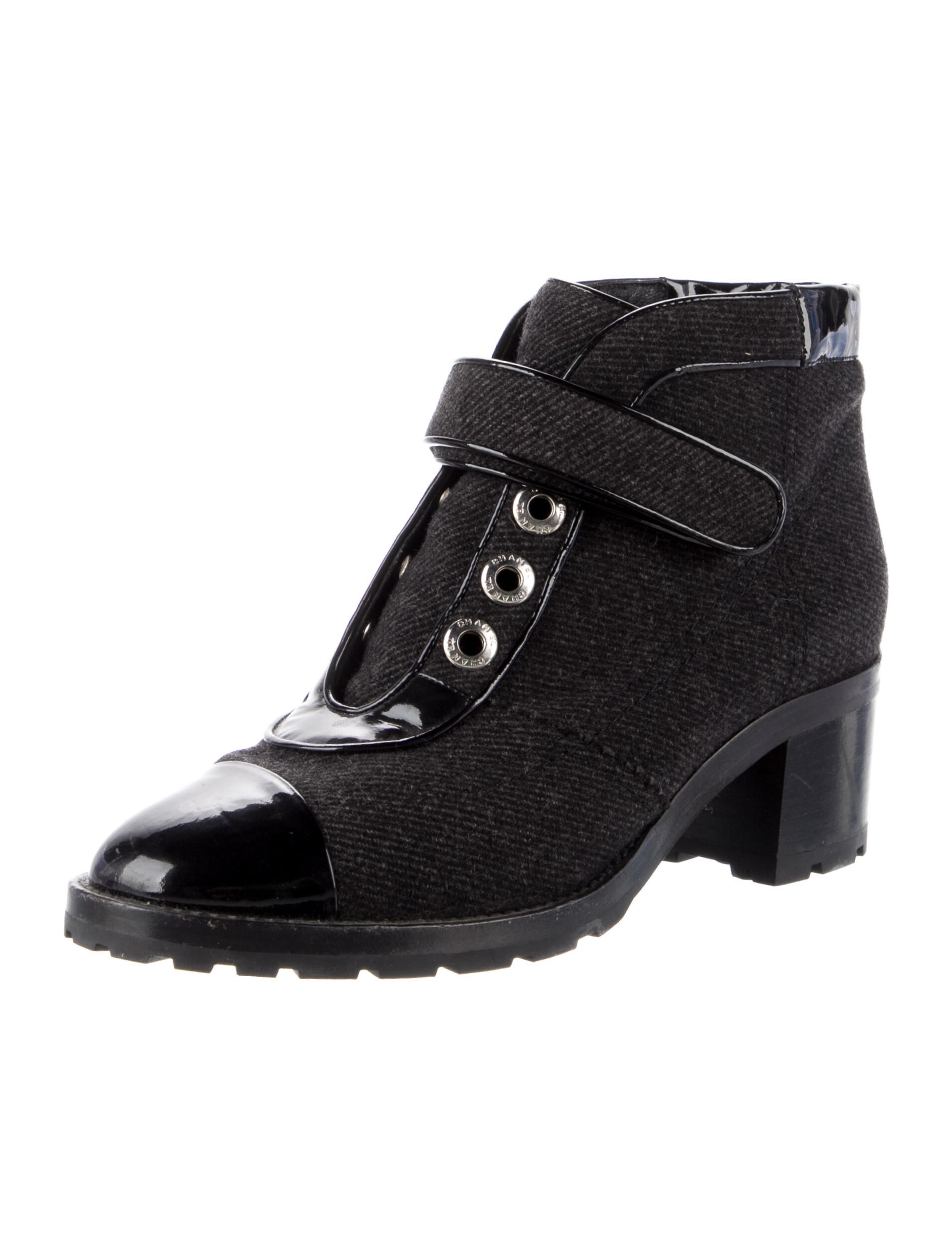 Chanel 2008 Interlocking CC Logo Combat Boots